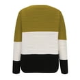 thumbnail image 6 of Womens Color Block Sweaters Long Sleeve Crewneck Striped Pullover Knit Jumper Tops Stretch Fall Cute Elegant Soft Loose 2024 Pullover Sweaters, Gold (Medium), 6 of 6