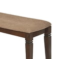 thumbnail image 2 of Benzara Fabric Upholstered Solid Wooden Bench, Light & Dark Brown-Color:Dark Brown, 2 of 4