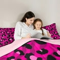 thumbnail image 5 of Manfei Leopard Print Bedding Comforter Set,Zebra Pattern Twin Comforter Sets,Pink Black Bedding Set For Teens,Super Cozy Room Decor Reversible,2 Pieces, 5 of 8