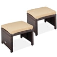 thumbnail image 1 of Juego de 2 Otomanas de Mimbre Best Choice Products Marrón/Tan, 1 of 7