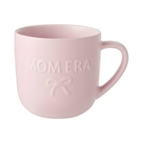 Mainstays 16.9-oz Pink Embossed Mom Era & Bow Glazed Ceramic Mug