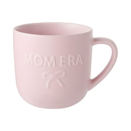 Mainstays 16.9-oz Pink Embossed Mom Era & Bow Glazed Ceramic Mug