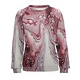 thumbnail image 7 of Colorful Marble Pattern Women's Floral Printed Sweatshirt Long Sleeve Crewneck Casual Loose Vintage Graphic Pullover Tops, 7 of 7
