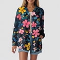 thumbnail image 2 of Towmus Women Hawaiian Shirts Oversized Floral Printed Lapel Neck Button Down Long Sleeve Fall Tunic Tops Casual Cardigan Shirt, 2 of 5