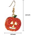 thumbnail image 4 of Pendientes De Calabaza De Halloween Rojos - Pendientes De Gota De Cristal Hipoalergénicos Joyería De Disfraces De Noche Festiva para Mujer Pendientes De Calabaza con Cara Sonrisa, Divertidos Y Festivo JM, 4 of 5