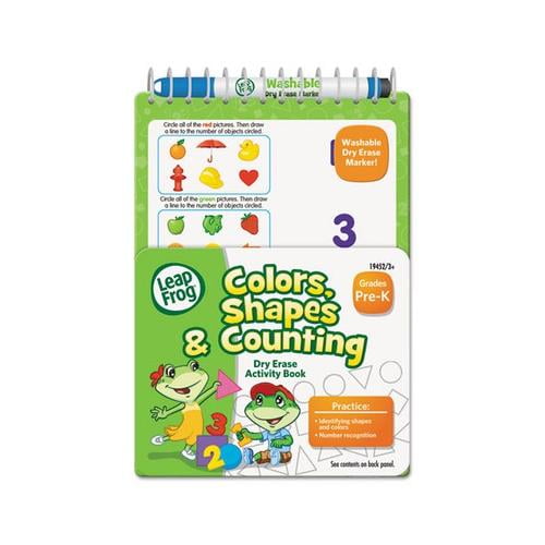 Leapfrog Colors, Shapes and Counting Dry Erase Activity Book for PreK with Washable Dry Erase