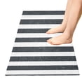 thumbnail image 5 of Haosy Dark Gray and White Striped Bathroom Rugs Non Slip Absorbent Soft Plush Quick Dry Bath Mat, 39"x20", 5 of 8