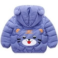 thumbnail image 3 of PINQI Baby Fashion Snowsuit Toddler Kids Baby Boys Girls Winter Down Coats Cute Bear Ears Coats with Hoods Cartoon Lightweight Jacket Outwear, 3 of 4