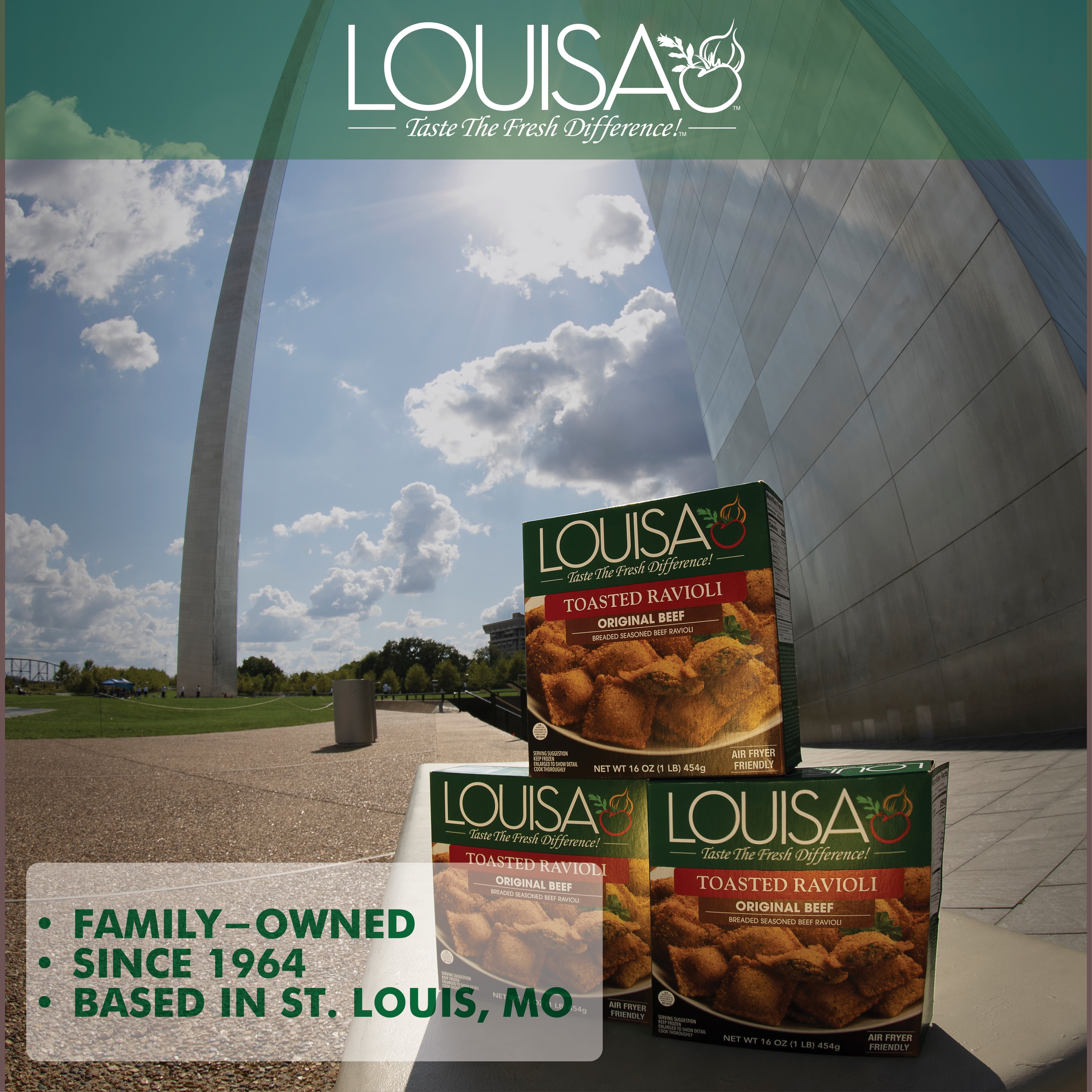 Louisa Original Beef Toasted Ravioli, 40 oz Family Size Bag – Frozen St. Louis-Style Appetizer with Italian Breadcrumbs, Oven or Air Fryer Ready