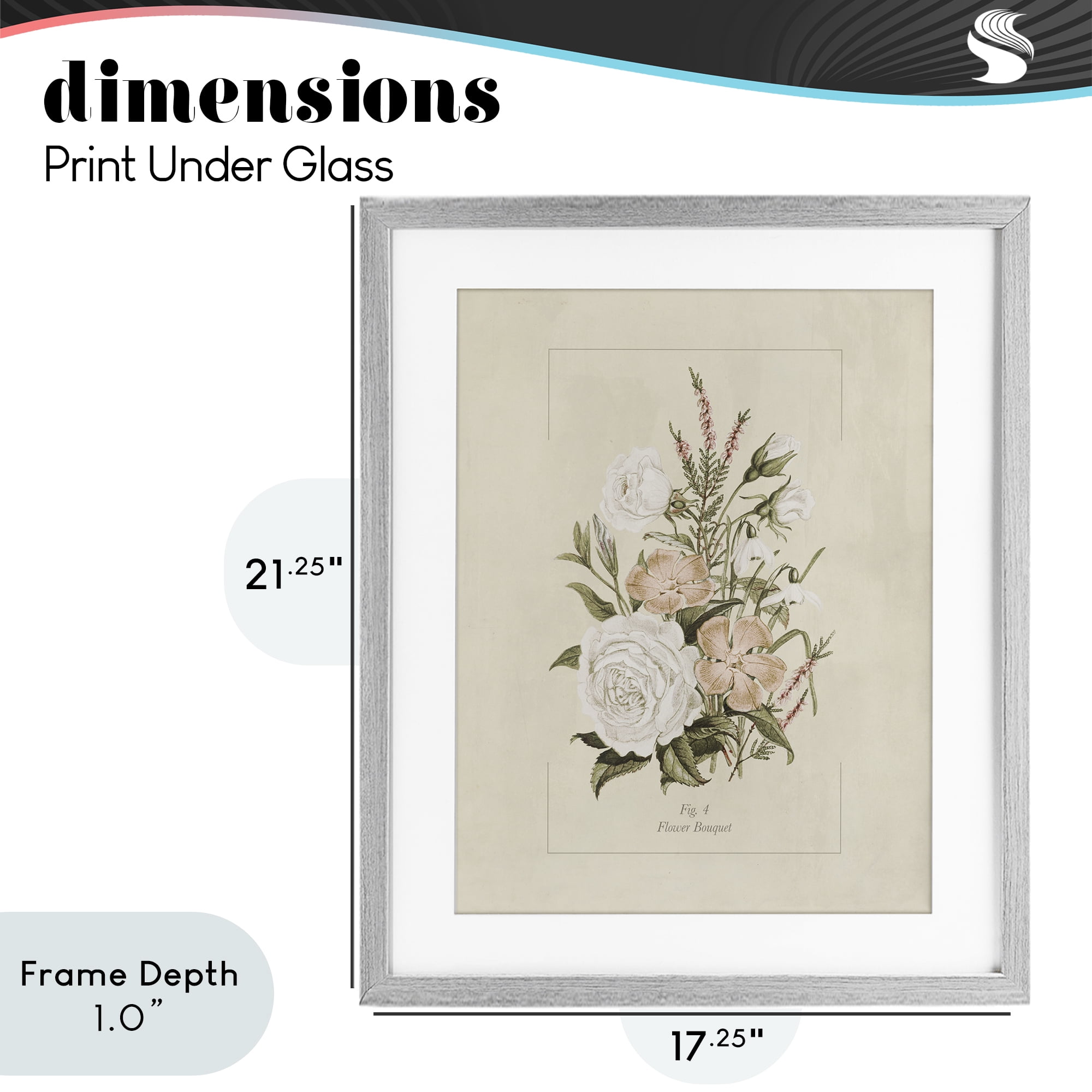 Stupell Industries Neutral & Soft Bouquet Study Gray Framed Print Under Glass, design by Dan Meneely