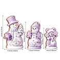 thumbnail image 3 of Lilixerw Christmas Snowman Figurine Set of 3 Purple Snowflake with Hats Scarves Christmas Tree for Shelf Mantel Holiday Seasonal Home Decoration, 3 of 6