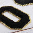 thumbnail image 3 of 3 Pack Chenille Iron On Glitter Varsity Letter "O" Patches - Black Chenille Fabric With Gold Glitter Trim - Sew or Iron on - 5.5 cm Tall, 3 of 9