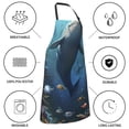 thumbnail image 5 of Pofeuu Underwater Dolphin Print Waterproof Apron with Pockets Adjustable Cooking Aprons Kitchen Bib for Baking Household Cleaning, 5 of 8