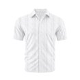 thumbnail image 2 of Glisme Mens 2 Piece Sets Summer Outfits Casual Jacquard Casual Fashion Short Sleeved Shirt And Shorts Two Piece Set Leisure Clothing Set White, 2 of 8