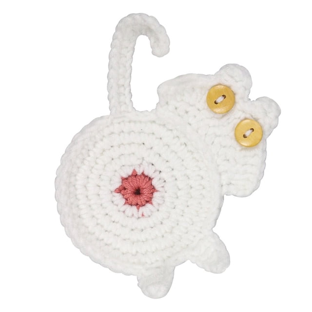 LSLJS Butt Funny Drink Mat Handmade Crochet Mat Absorbent Mat Suitable for Home Office Decoration Gift, Knitted Coaster