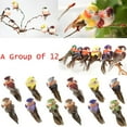 thumbnail image 4 of 12 pájaros artificiales de plumas de burbujas para decoración de árbol de Navidad en Sora Woodland Garra, 4 of 9