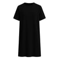 thumbnail image 7 of Sleep Shirts for Women Nightgown Short Sleeves T shirt Night Dress Round Neck Womans Nightgown with Pocket S-XXL Black, 7 of 7