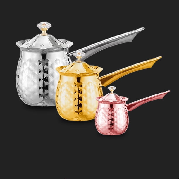 Stainless Steel Draw Flower Cup Hot Milk Cup Long Handle Pull Flower Cup Turkish Chocolate Melting Cylinder Boiled Milk PotGold 200mlChina He Qiyong unisex