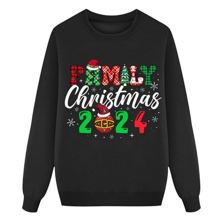 

Family Matching Outfits Kids Funny Christmas Sweatshirts For Long Sleeve Xmas Cute Pullover For Kids Mama Dad For Festival Party Matching Clothing Set