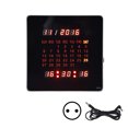 thumbnail image 1 of Digital Wall Calendar, Elegant Precise Timing Luminous Digital Wall Clock With Power Adapter For Study EU Plug, 1 of 8