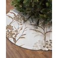 thumbnail image 2 of Brown Botanical Floral Christmas Tree Skirt 48 Inches Large Christmas Skirt Tree, Spring Summer Wildflower Elegant Flowers Tree Skirt Christmas Decorations for Fireplace Party Holidays Indoor Outdoor, 2 of 7