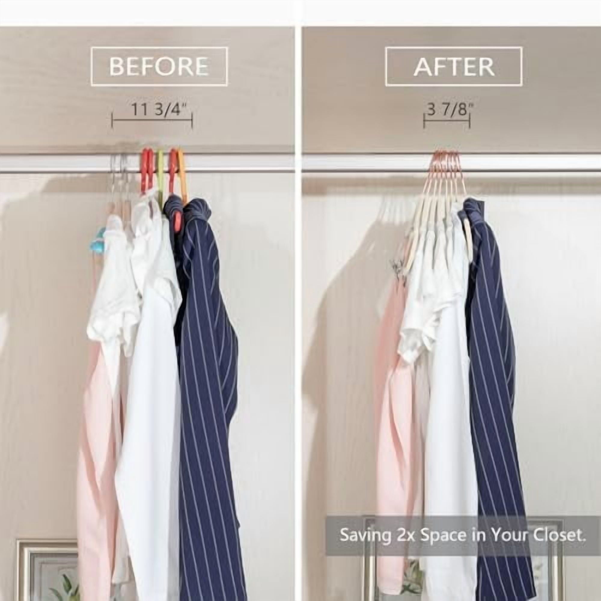 Premium Velvet Pants Hangers with Clips (Pack of 10) Slim Skirt Hangers- Non Slip Felt Outfit Dress Hangers Ivory - Copper/Rose Gold Hooks,Space Saving Shirt Clothes Hangers