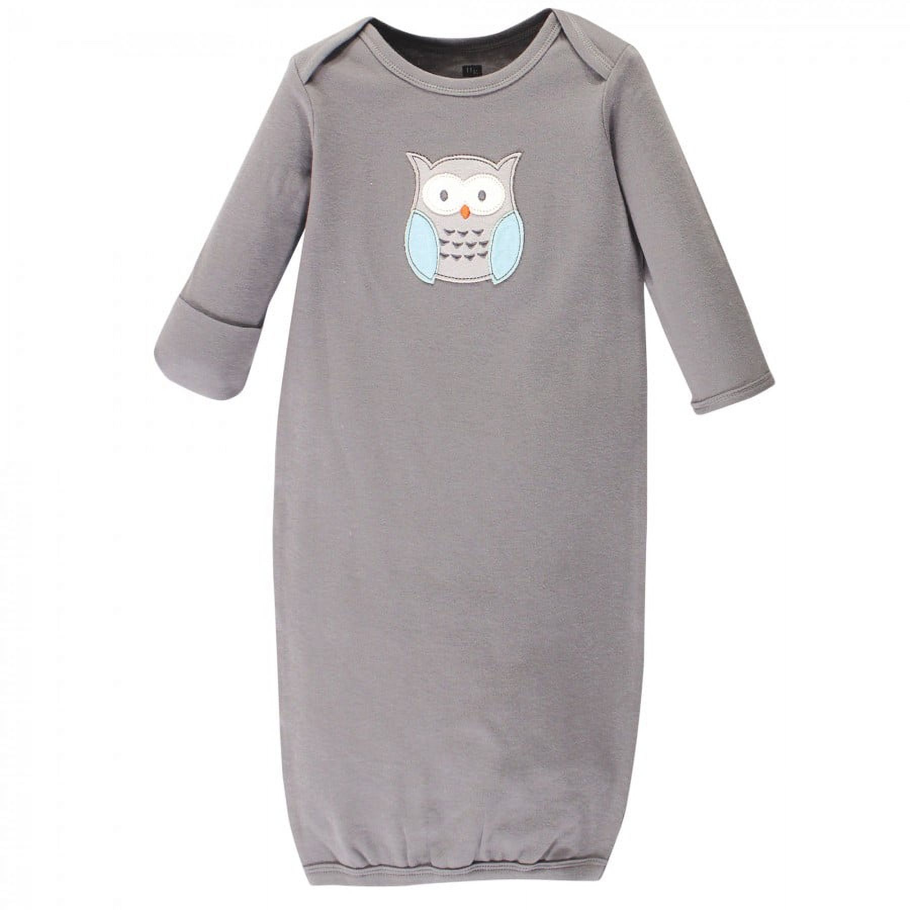 Hudson Baby Infant Unisex Cotton Gowns, Unisex Owl, 0-6 Months