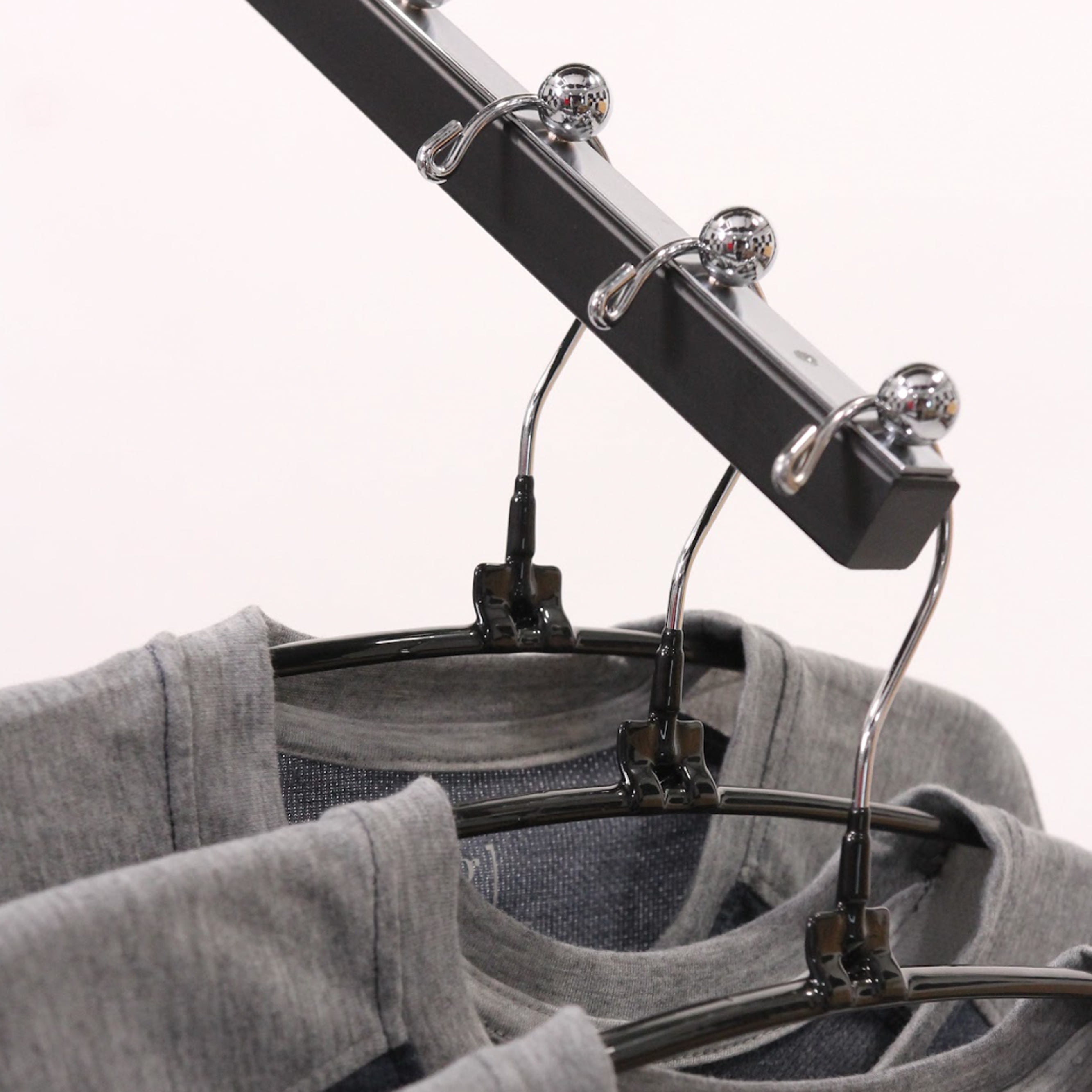 SSWBasics Rubberized Hangers - Black Metal - 16 inch - Case of 20