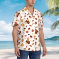 thumbnail image 5 of Daiia Autumn Maple Leaf with Hedgehog Hawaiian Shirt for Men Gentle Cotton Regular Short Sleeve Casual-Medium, 5 of 9