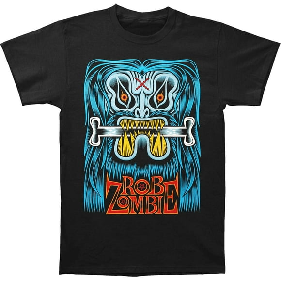 Rob Zombie Mens Blue Beast par Martin Ontiveros T-Shirt Slim Fit Noir