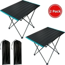 2 Pack Portable Camping Table, Ultralight Aluminum Folding Beach Table with Bag for Outdoor Cooking, Picnic, Boat, Travel - M Size