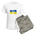 thumbnail image 5 of CafePress - I Stand With Ukraine Flag Emblem Map Patri Pajamas - Women's Short Sleeve Print T-Shirt and Pants Light Cotton Pajama Set, 5 of 7