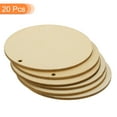 thumbnail image 3 of Uxcell 20Pack 90mm(3.5inch) Unfinished Wooden Circles with Holes Round Wood Discs, 3 of 4