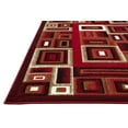 thumbnail image 6 of Handcraft Rugs-Modern Contemporary Brand New Area Rugs-Abstract Carpet with Frame/Boxy/Cube Pattern-Shed free Red/Mocha/Ivory/Black 8x10 feet, 6 of 6