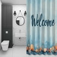 thumbnail image 4 of Summer Ocean Bathroom Shower Curtain, Starfish Shell Welcome Text Linen Texture Waterproof Washable Soft Bath Curtain for Bathtub Decor with 12 Hooks&Grommet, 48x72 Inch, 4 of 9