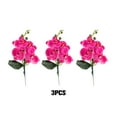 thumbnail image 2 of Moyic 3 piezas agregan un toque de elegancia al espacio habitable con estas orquídeas Phalaenopsis simuladas Decoración cuádruple rosa roja, 2 of 6
