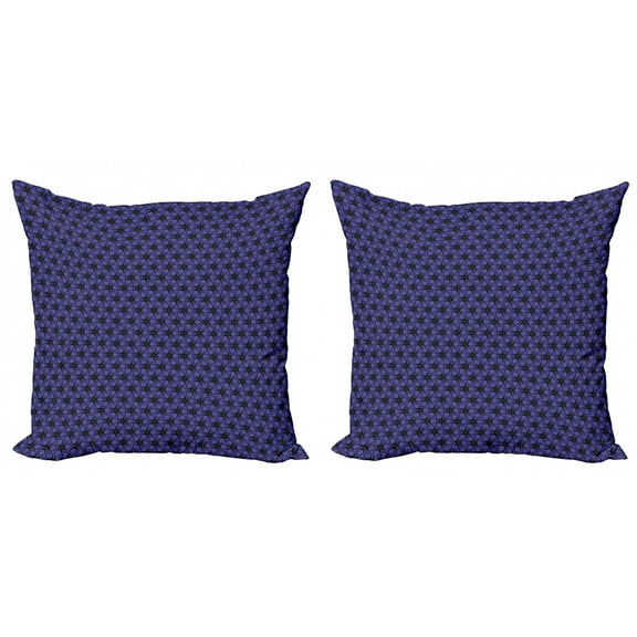 Geometric Throw Pillow Cushion Cover Pack of 2, Repetitive Pattern with Polygonal Shapes and Motifs, Zippered Double-Side Digital Print, 4 Sizes, Violet Charcoal Grey, by Ambesonne