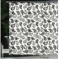 thumbnail image 4 of Ambesonne Paisley Shower Curtain, Different Flowers Forms, 69"Wx75"L, Grey and Black, 4 of 5