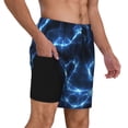 thumbnail image 2 of Fuzoiu Blue Lightning Print Men's Swim Shorts,Quick-Dry Double-Layer Swim Trunks,Board Trunks,Beach Shorts Swimwear Bathing Suits-X-Large, 2 of 6