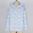 thumbnail image 4 of qolati Toddler Girls Fleece Hoodie Cozy Sherpa Fall Sweatshirt Cute Dots Printed Fuzzy Fluffy Pullover Casual Tops 4-15 Years, 4 of 5