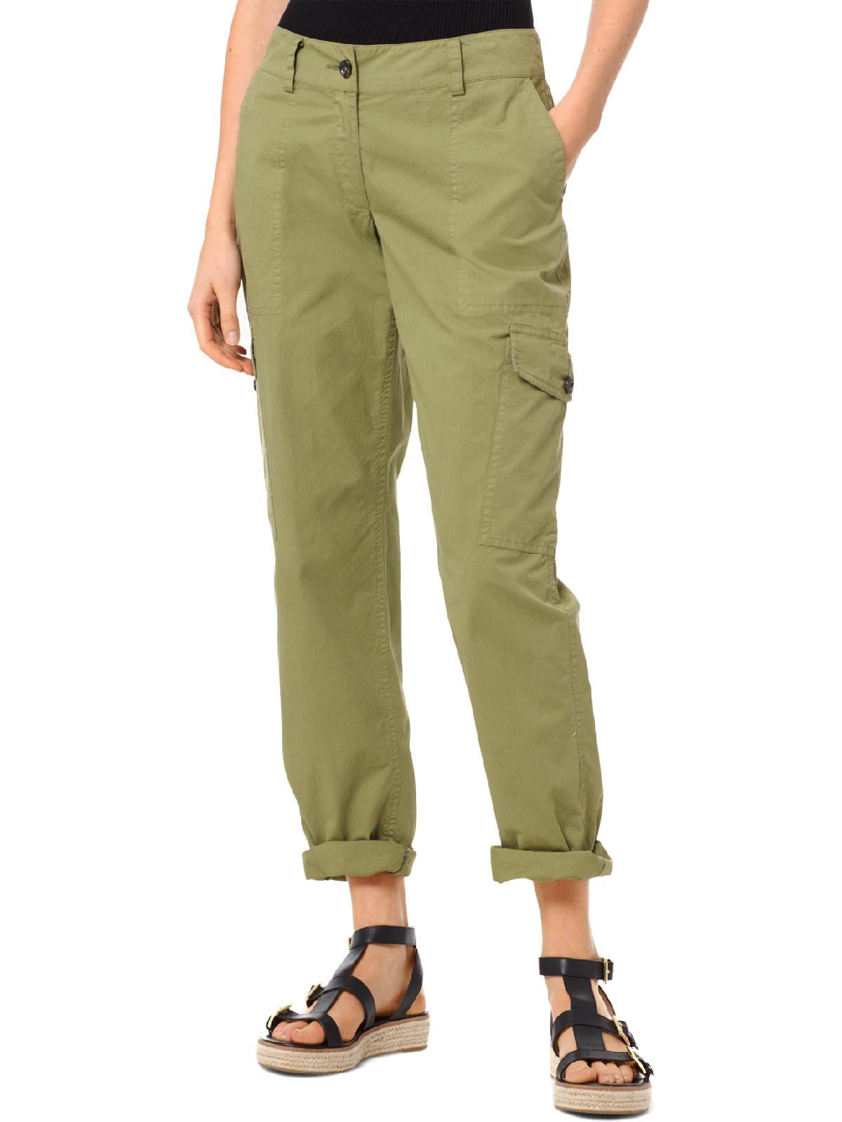 MICHAEL Michael Kors Womens High-Rise Cotton Cargo Pants - Walmart.com
