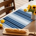 thumbnail image 3 of Placemats Set of 6, Dark Blue Striped Place Mats Ombre Vertical Stripes Tablemats Washable Placemat Table Decoration for Kitchen Table Dinner Party Home Decor Indoor Outdoor 13x19 Inch, 3 of 9