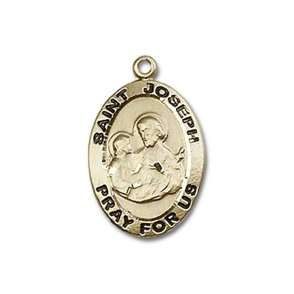 14kt Yellow Gold St. Joseph Medal 3/4 x 1/2 inches