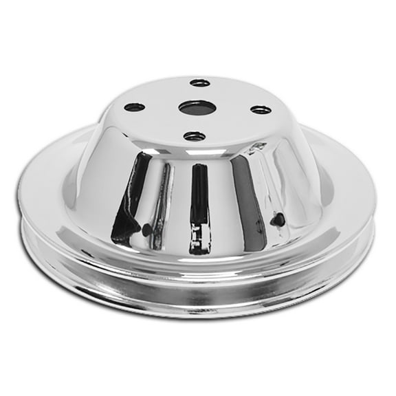 For 1969-85 Chevy Small Block Chrome Steel Water Pump Pulley - Long (1 Groove)