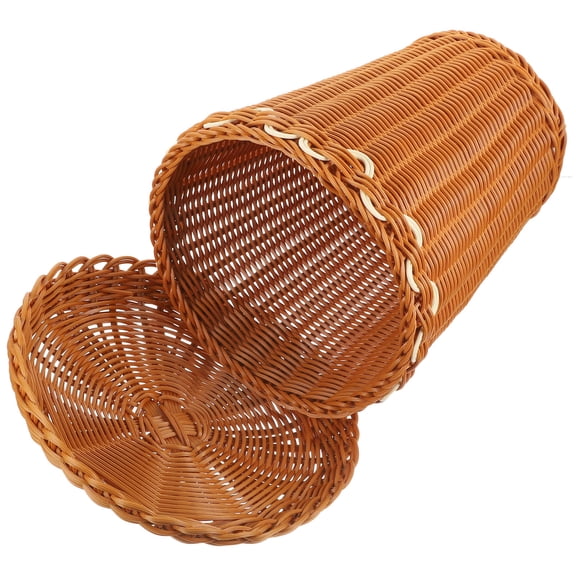 NICEXMAS Brown Woven Storage Basket Made of Sturdy PP for Laundry Sundries and Household Use