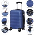 thumbnail image 2 of Spinner Luggage 21 Inch Hardside Expandable Suitcase Travel Carry On Luggage with 360° Swivel Wheels and Height Adjustable Handle, Blue, 2 of 14