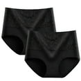 thumbnail image 2 of Cotton Underwear for Women Plus Size, Xunlbb 2pcs Women's Briefs Comfortable Cotton High Waist Underwear Women Sexy Panties, 2 of 3