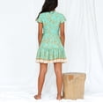 thumbnail image 5 of SWQZVT Women's Summer Wrap V Neck Bohemian Floral Print Beach Elements women Mini Dress, 5 of 6