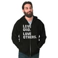 thumbnail image 5 of Love God and Others Christian Quote Zip Up Hoodie Men's Women's Brisco Brands L, 5 of 6