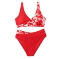 thumbnail image 5 of HAPIMO Women's Bikini Swimsuit Hawaiian Tropical Print Beachwear Summer Seaside Clothes for Girls Strappy Backless Bathing Suit Halter Neck Swimwear Sets Discount Red, 5 of 5